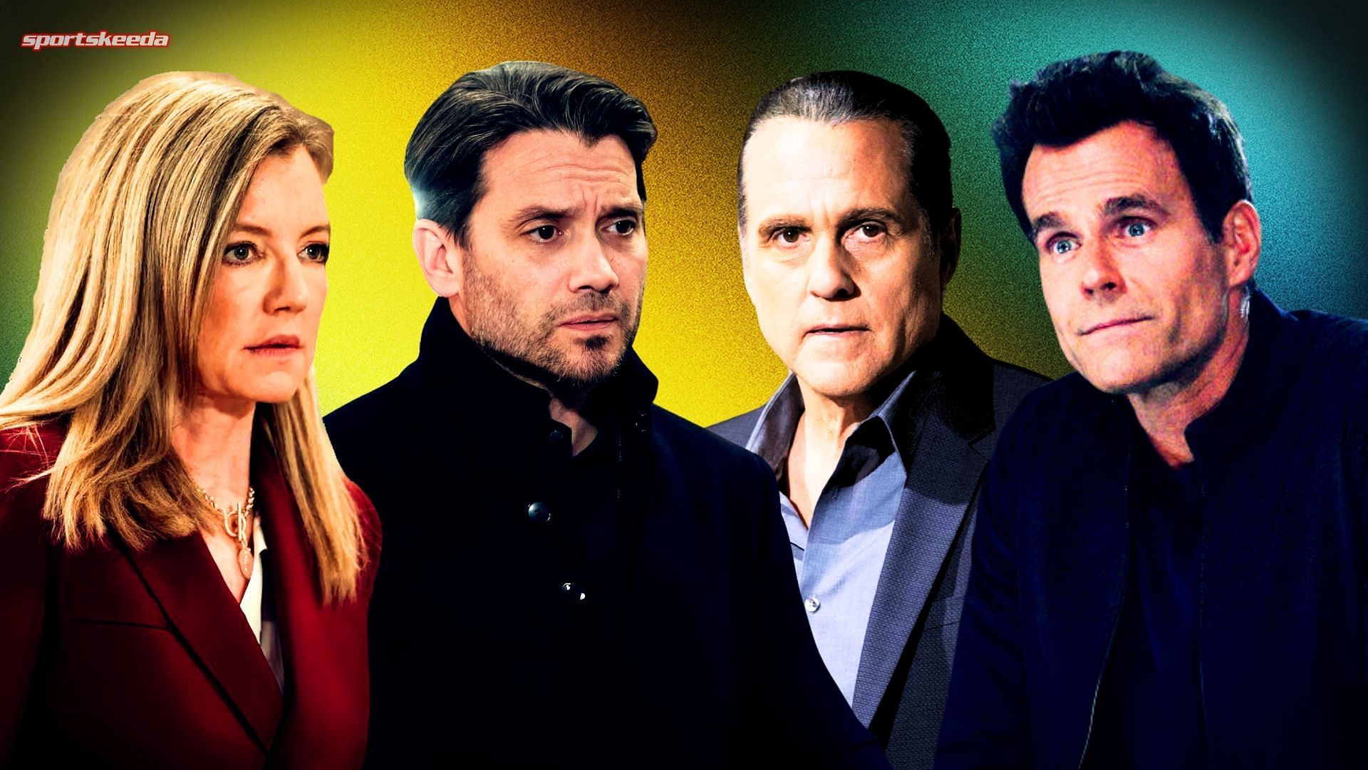 From left, Nina, Dante, Sonny and Drew on General Hospital (Custom edit by Sportskeeda, Original images via ABC Network)