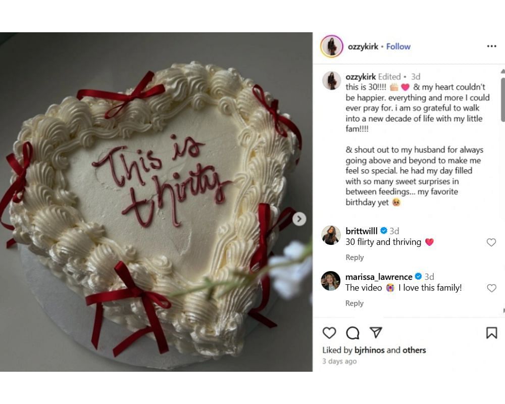 Josh Allen&#039;s Ex-GF Brittany sends 4-word message as Christian Kirk&#039;s wife Ozzy Kirk shares snippets of her motherhood in 30s [IG/@ozzykirk]