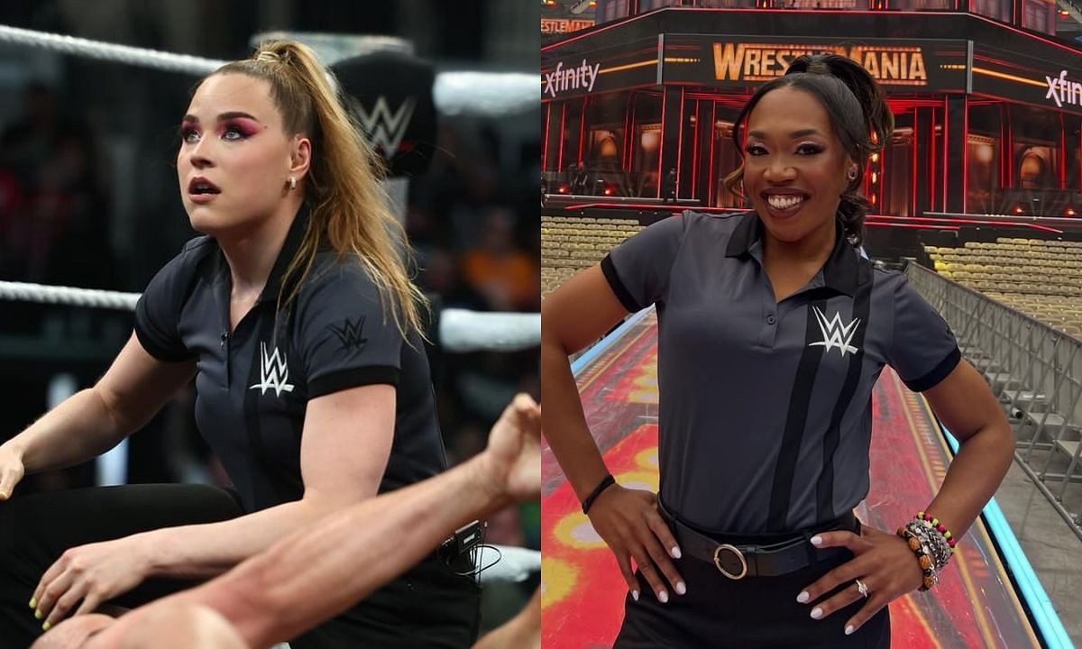 WWE female referees, Jessica Carr (L) and Daphanie LaShaunn. [Photo credit: Instagram]