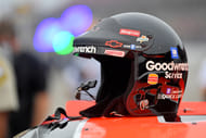 Richard Childress' helmet atop the last race-winning car of the late Dale Earnhardt Sr. at Talladega. Source: Imagn