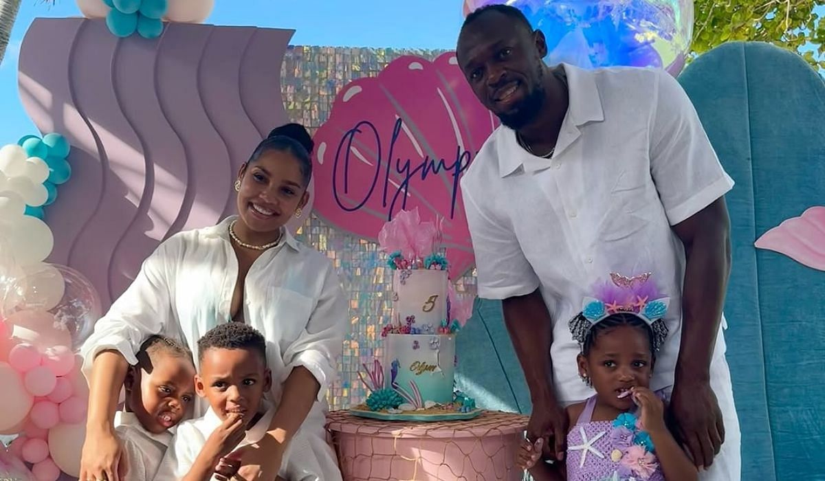 Usain Bolt, his girlfriend, Kasi Bennett, and their kids - Source: Instagram