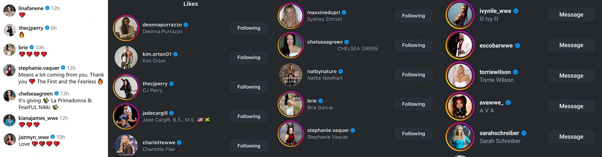 WWE Superstars react to Nikki Bella&#039;s IG post. (Photo: Bella&#039;s IG)