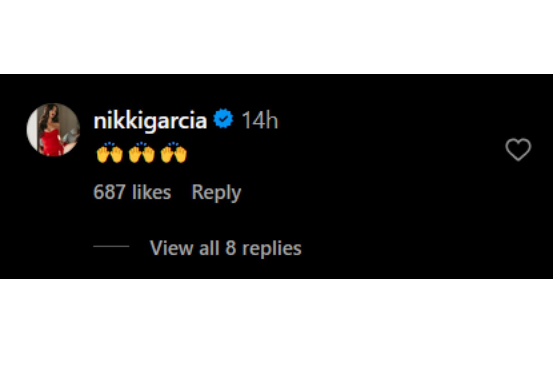 Nikki&#039;s comment on Mercedes Mone&#039;s Instagram post