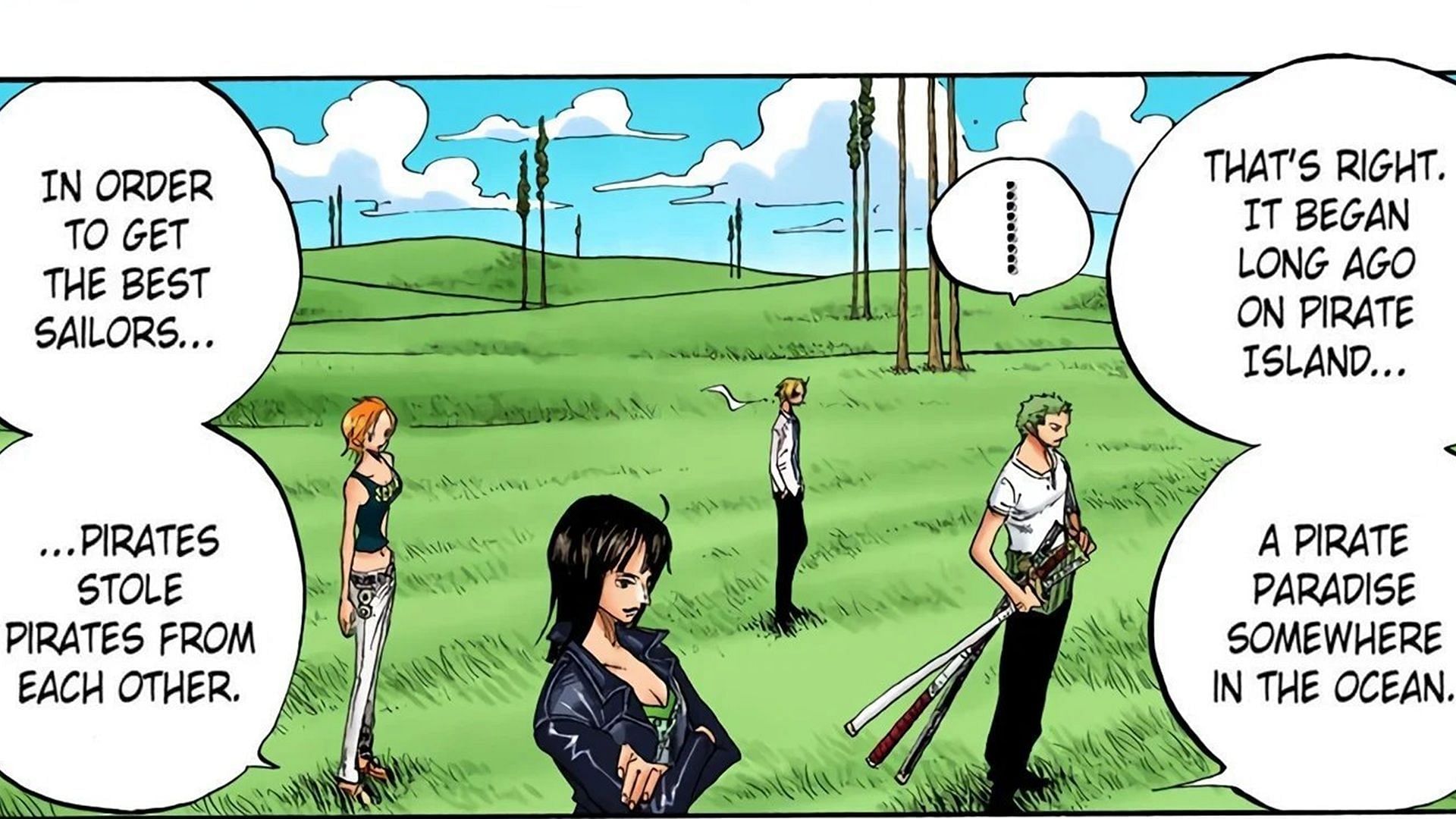 The Davy Back Fight originated on Hachinosu, also known as &quot;Pirate Island&quot; (Image via Shueisha)