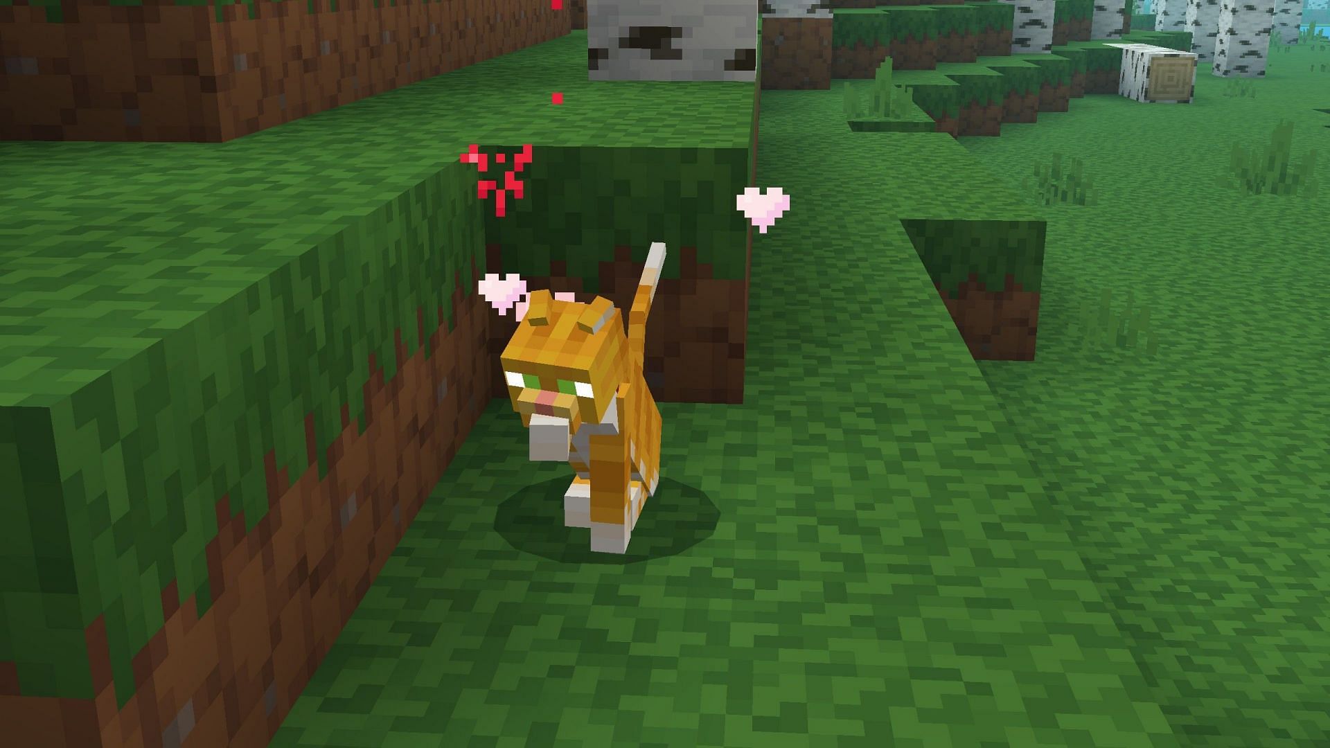Cat is a great mob that can keep creepers away from a base (Image via Sportskeeda Gaming || Mojang Studios)