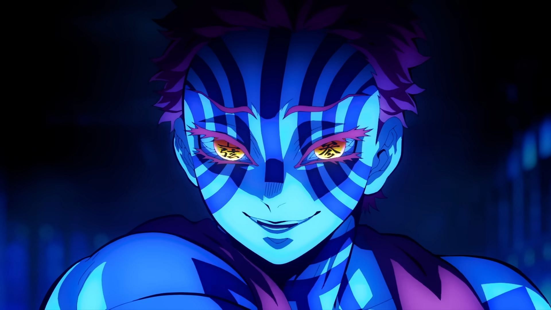 Akaza as seen in anime (Image via Ufotable)