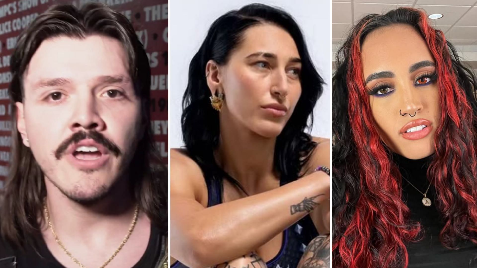 Dominik Mysterio (left), Rhea Ripley (middle), Ava (right) [Image credits: WWE Espanol