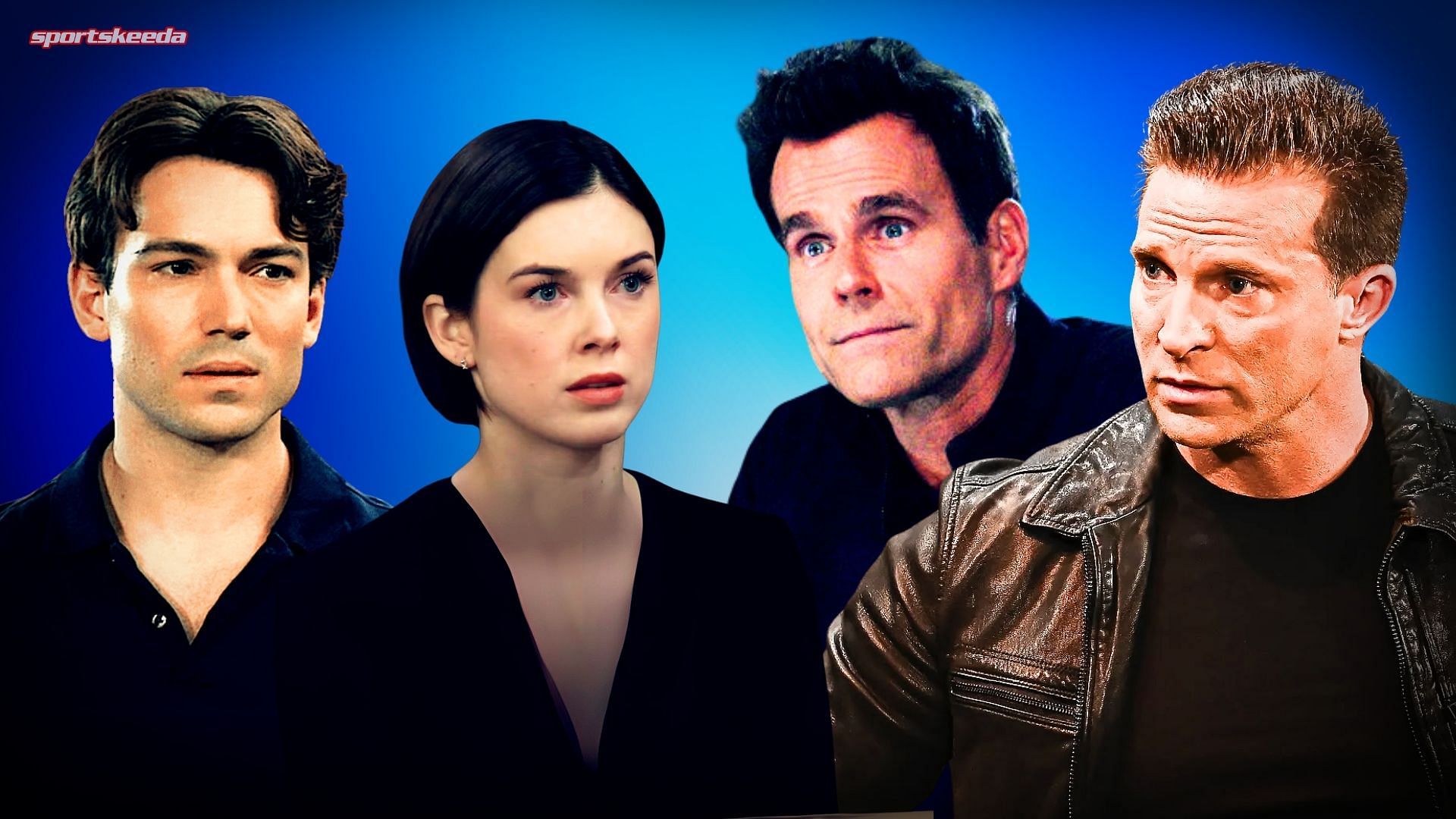 From left, Michael, Willow, Drew and Jason on General Hospital (Custom edit by Sportskeeda, Original images via ABC Network)