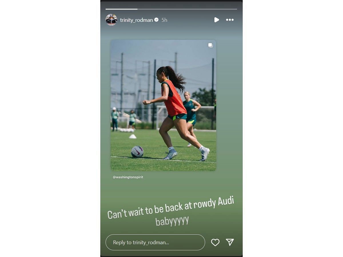 Trinity Rodman&#039;s Instagram story