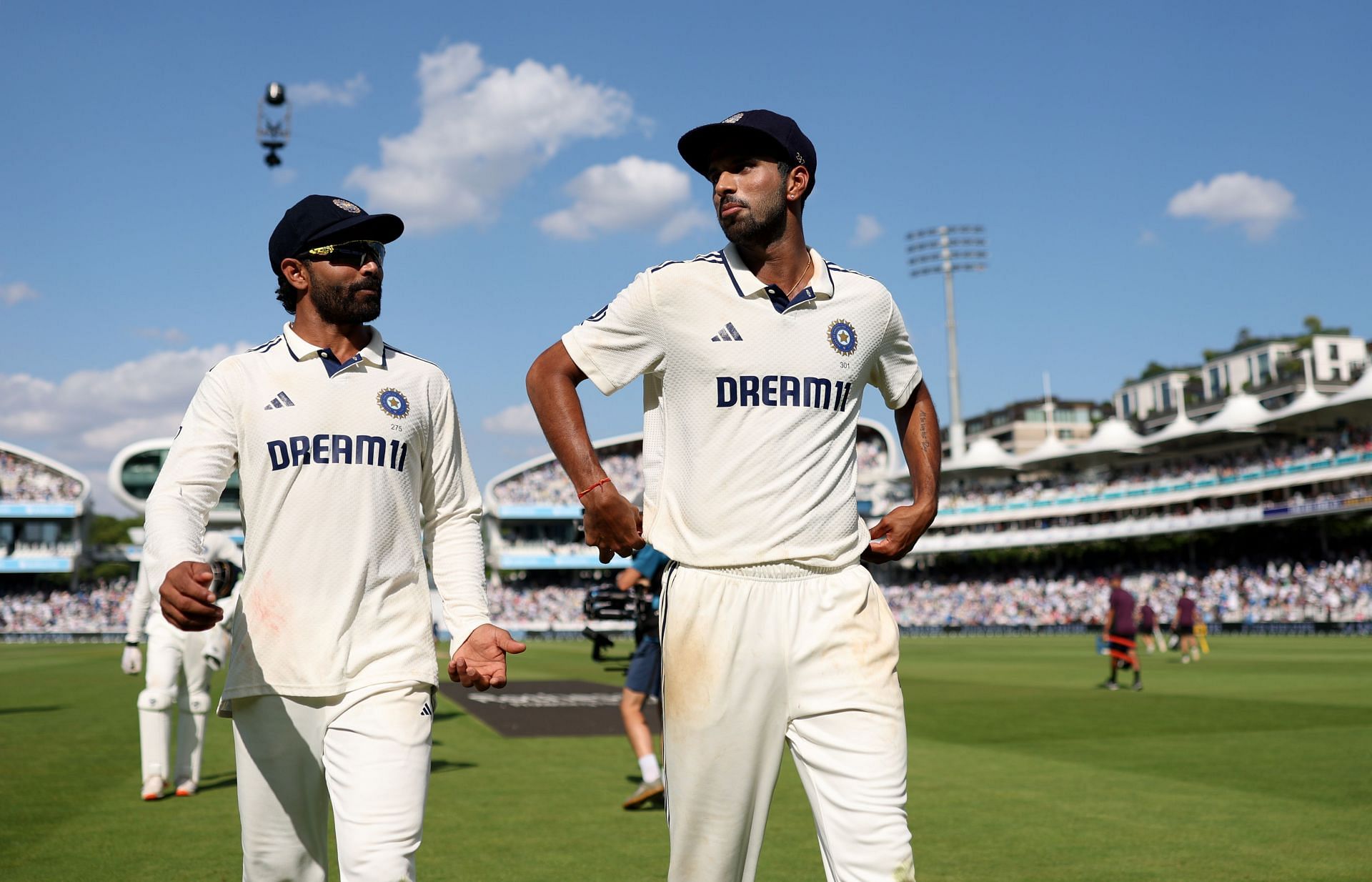 Ravindra Jadeja (left) went wicketless on Day 4 of the Lord&#039;s Test. [P/C: Getty]