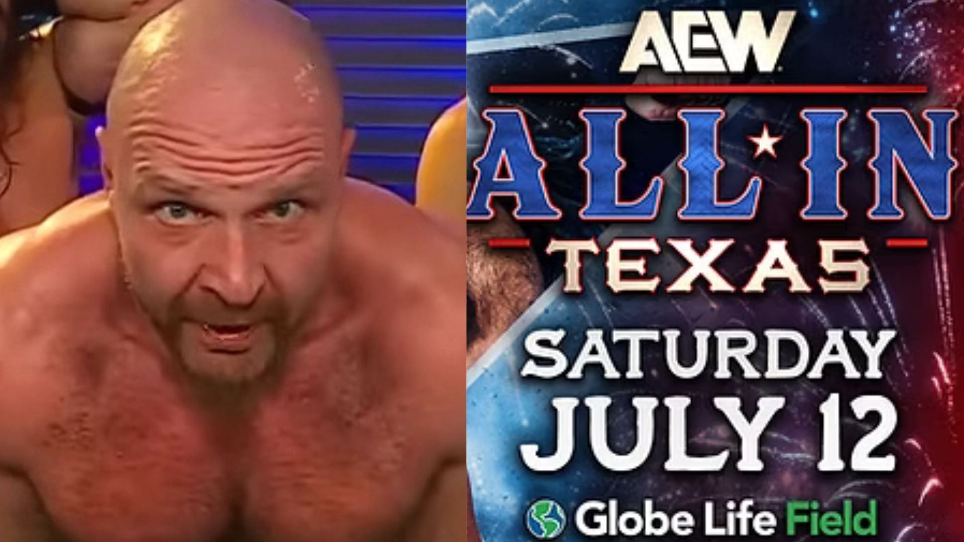 Jon Moxley will defend his AEW World Title against Hangman Adam Page at All In. [Image credits: AEW YouTube and AEW.Com]
