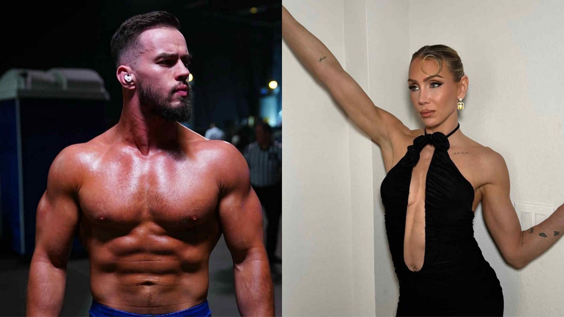 Austin Theory and Charlotte Flair