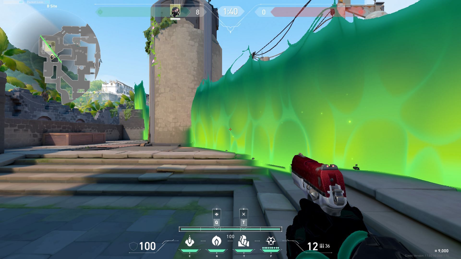 B Site attacking wall lets you plant safely (Image via Riot Games)
