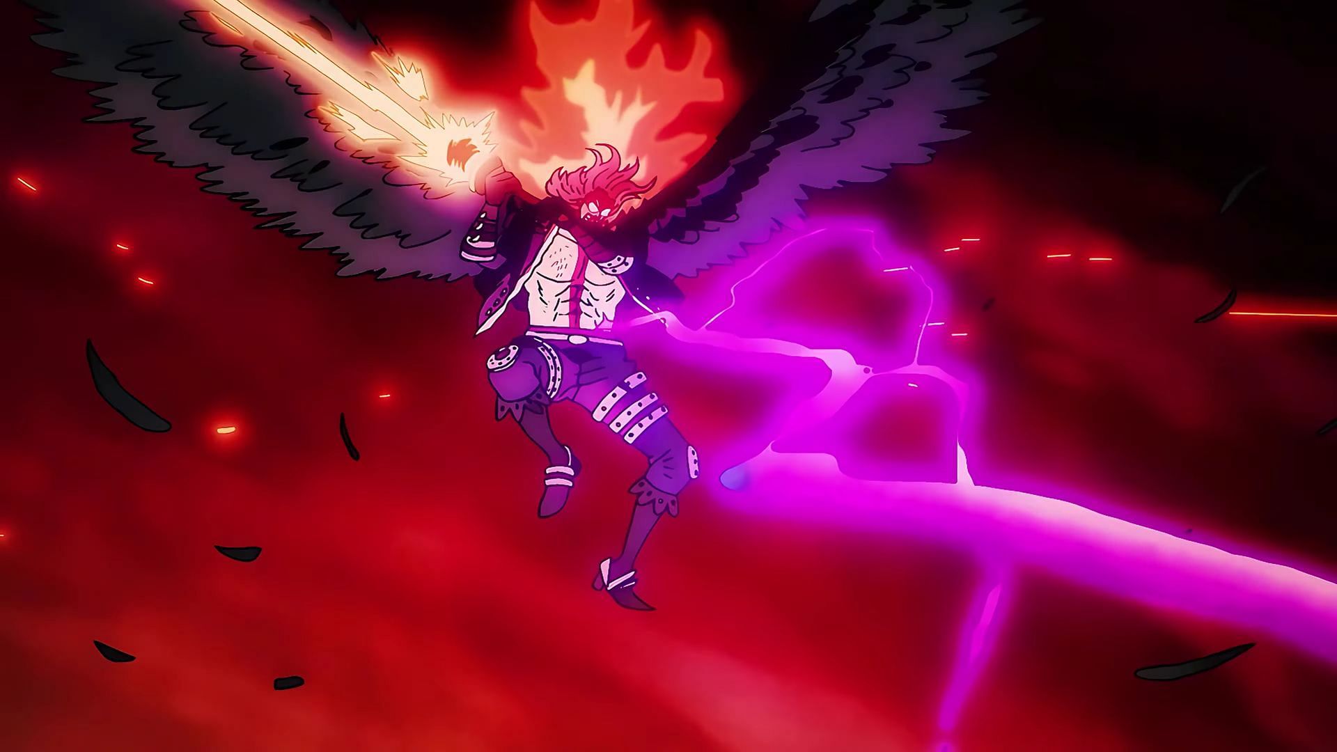 King&#039;s Lunarian swordsmanship as seen in One Piece (Image via Toei Animation)