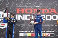 Alex Palou (L) and Scott Dixon (R) at the 2025 NTT IndyCar Series Honda Indy 200 at Mid-Ohio - Source: Getty