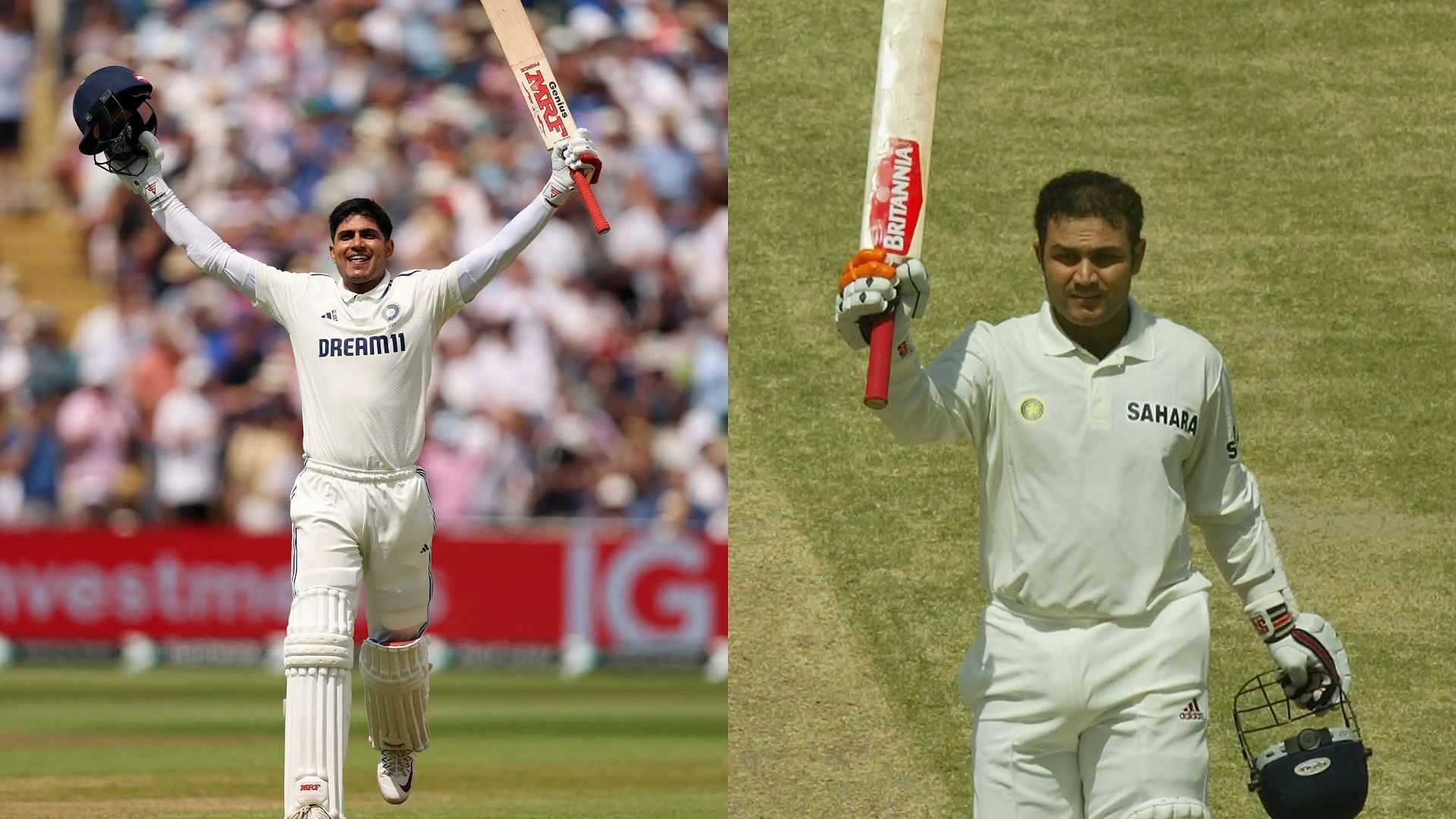 Shubman Gill and Virender Sehwag (Images via Getty)