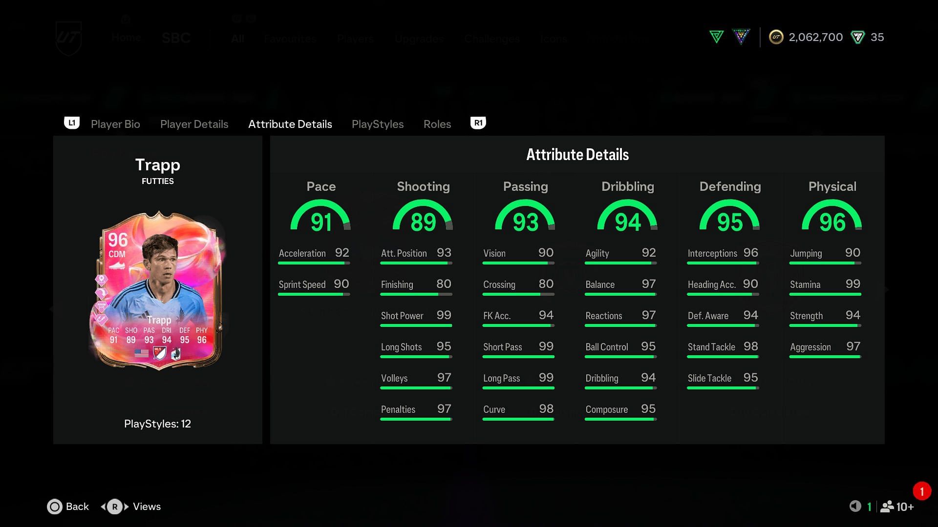 The stats (Image via EA Sports)