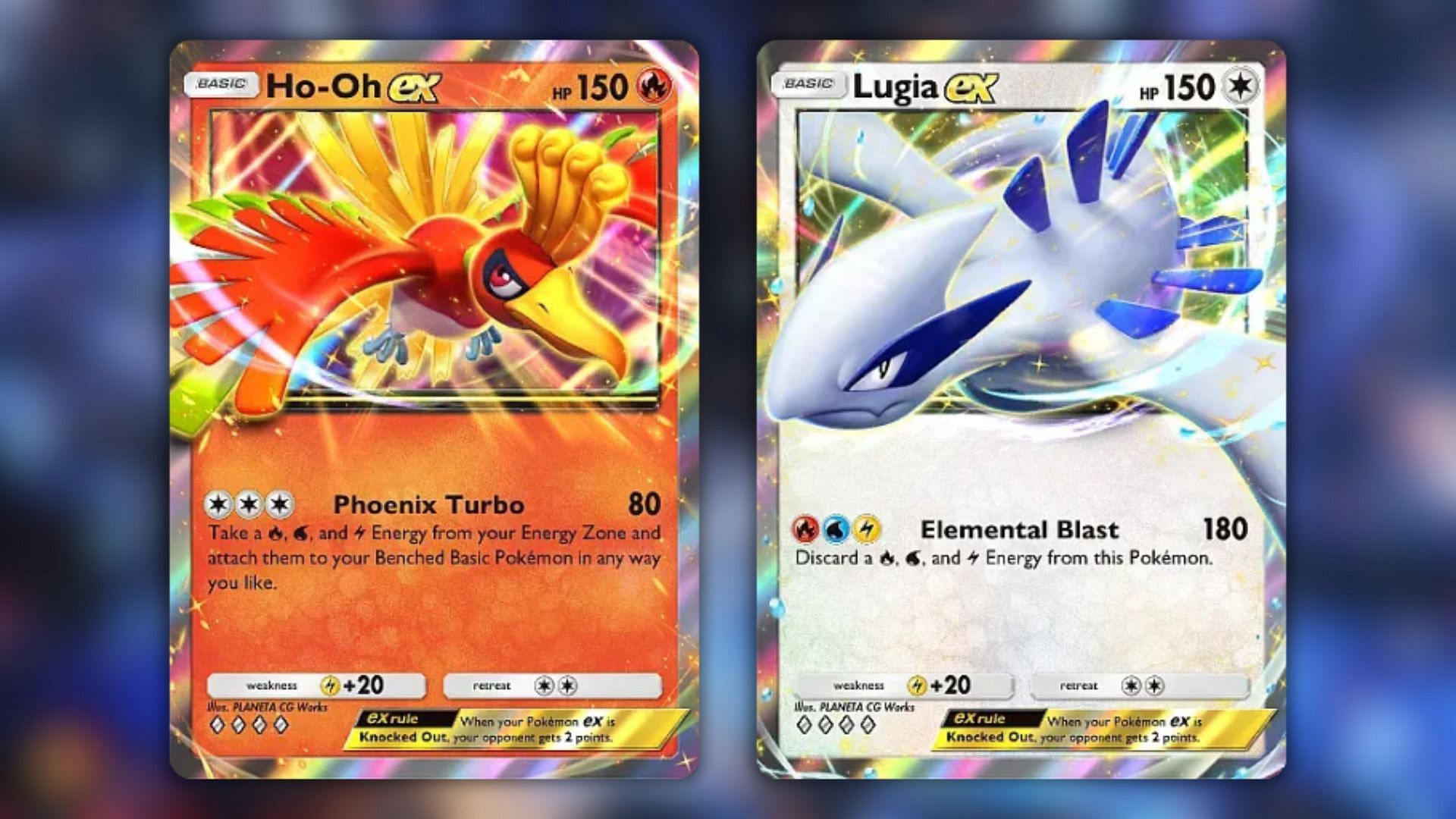 Ho-Oh ex and Lugia ex&#039;s cards (Image via The Pokemon Company)