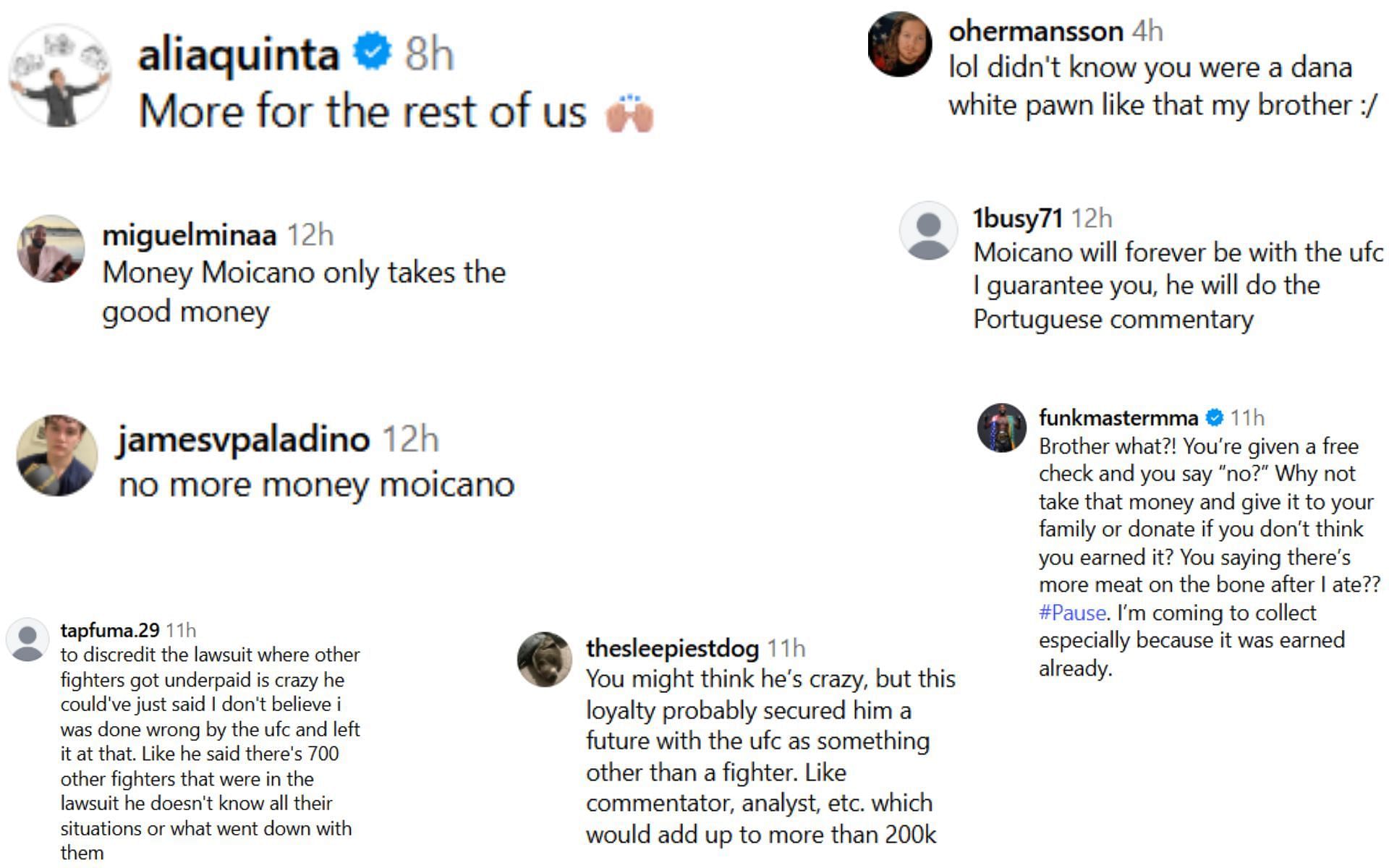 Fan reactions [Screenshots courtesy: @homeoffight on Instagram]