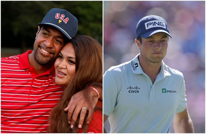 Tony Finau’s wife Alayna hilariously reacts to fans' bold Viktor Hovland requests