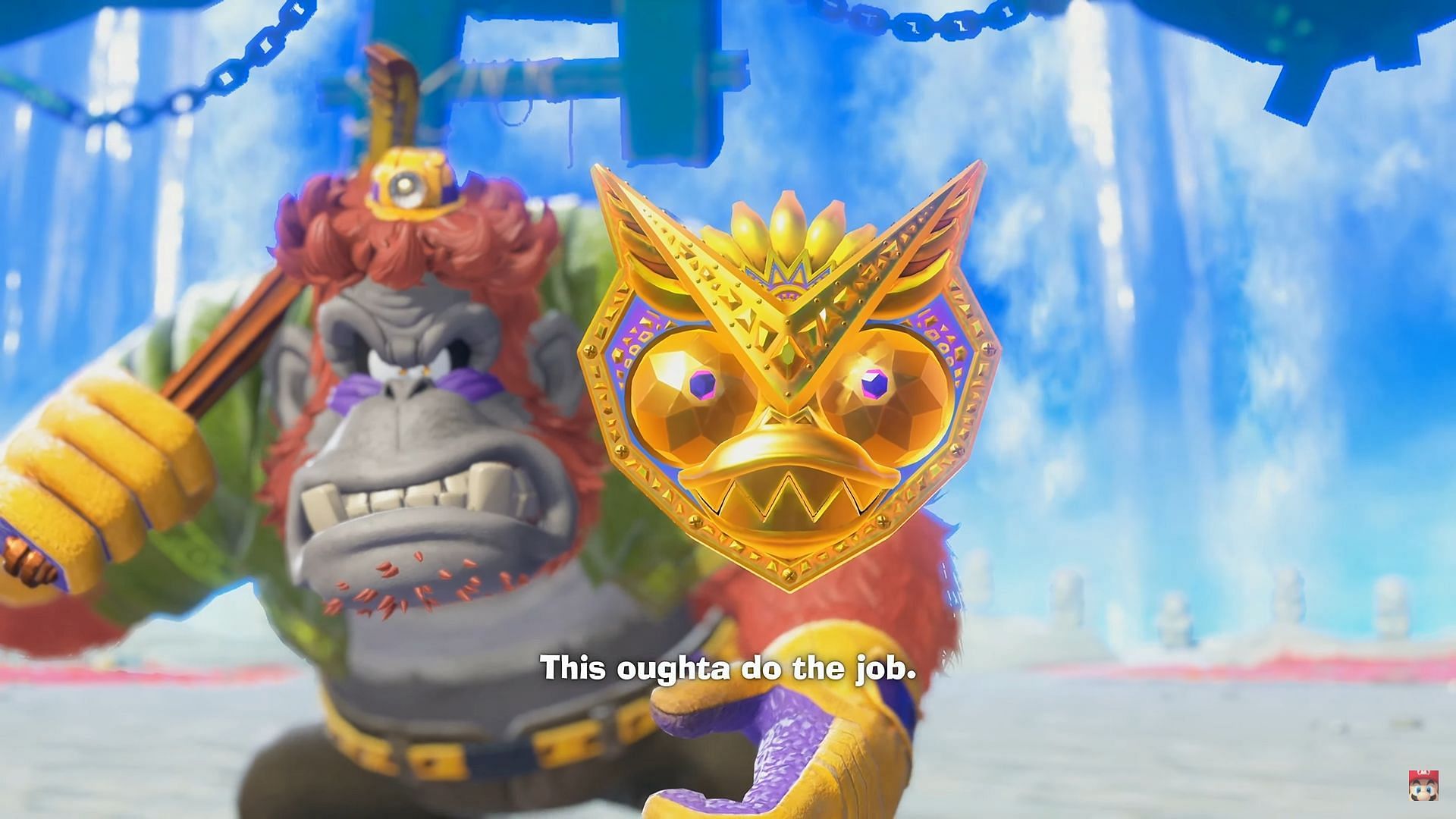 Grumpy Kong summoning Peekabruiser in Donkey Kong Bananza (Image via Nintendo)