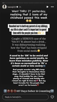 Marcus Jordan's IG story message (@heirmj523/IG)