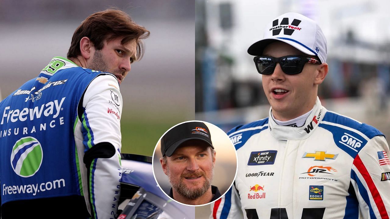 Daniel Suarez(L), Dale Earnhardt Jr.(C) and connor Zilisch(R)