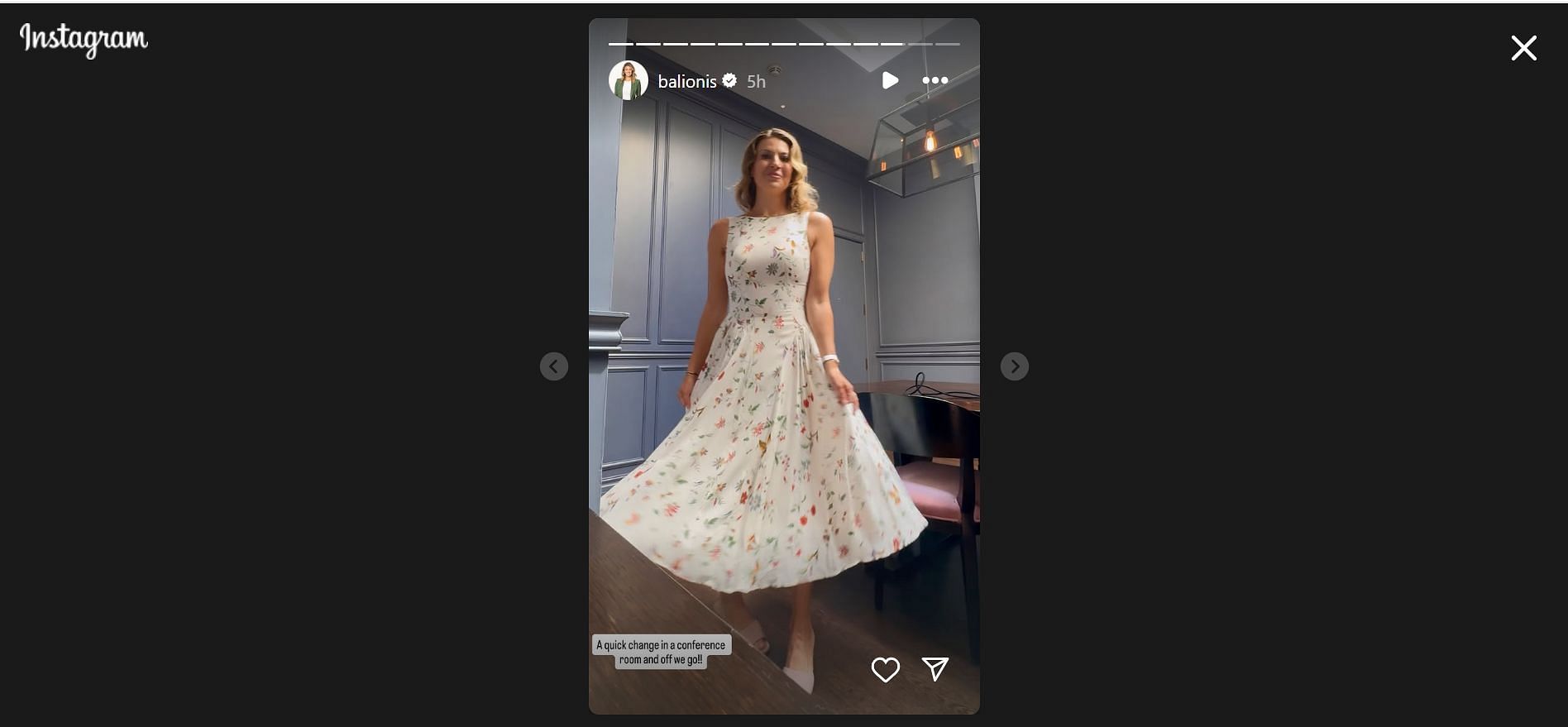Balionis showing off her dress at a conference - Source: via @balionis on Instagram