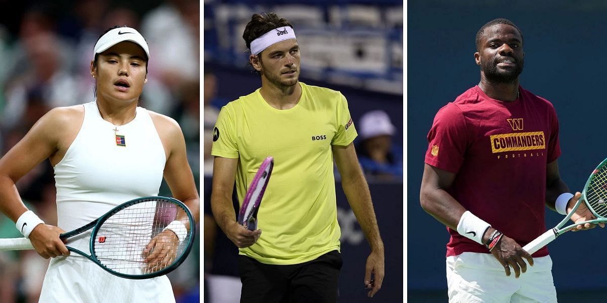 From L-R: Emma Raducanu, Taylor Fritz and Frances Tiafoe. (Photos: Getty)