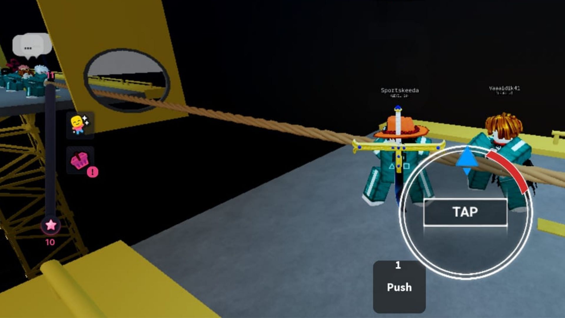 Udalosť Fast Time v Tug of War (obrázok cez Roblox)