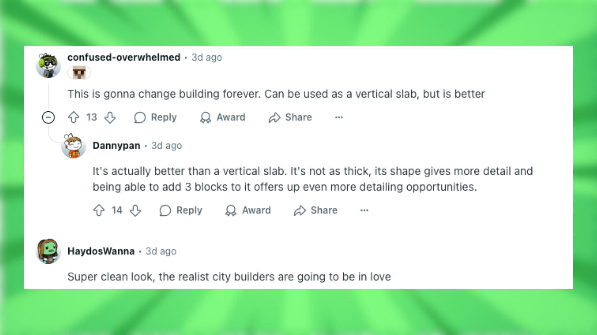 Redditors react to the cars made using shelf blocks (Image via Reddit)