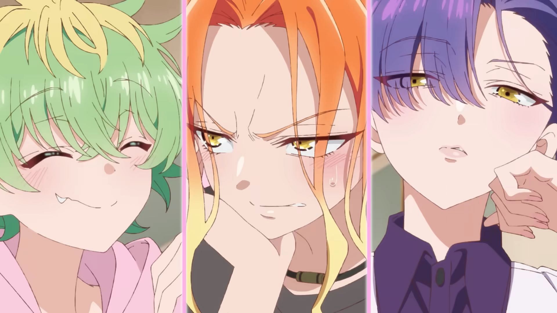 Miwa, Nico, and Kazuki as seen in Dealing with Mikadono Sisters Is a Breeze (Image via P.A.Works)