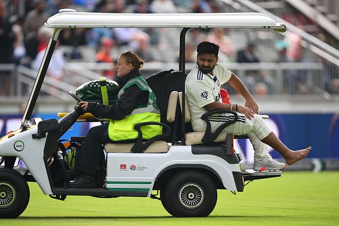 Rishabh Pant winces in pain as he's stretchered off the field with a bleeding, swollen foot on Day 1 of ENG vs IND 2025 4th Test [Watch]