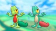 Treecko and its shiny variant (Image via The Pokemon Company)