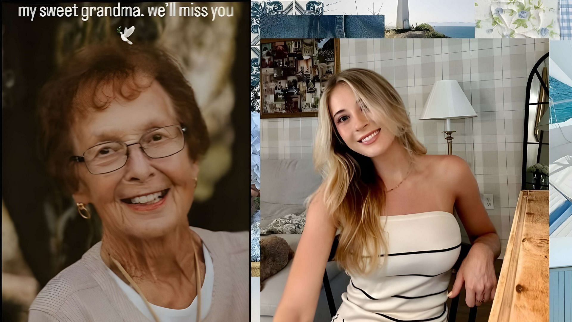 Erin Blaney, sister of NASCAR driver Ryan Blaney, along with the tribute post for their grandmother. SourcE: via Instagram, @erinblaney 