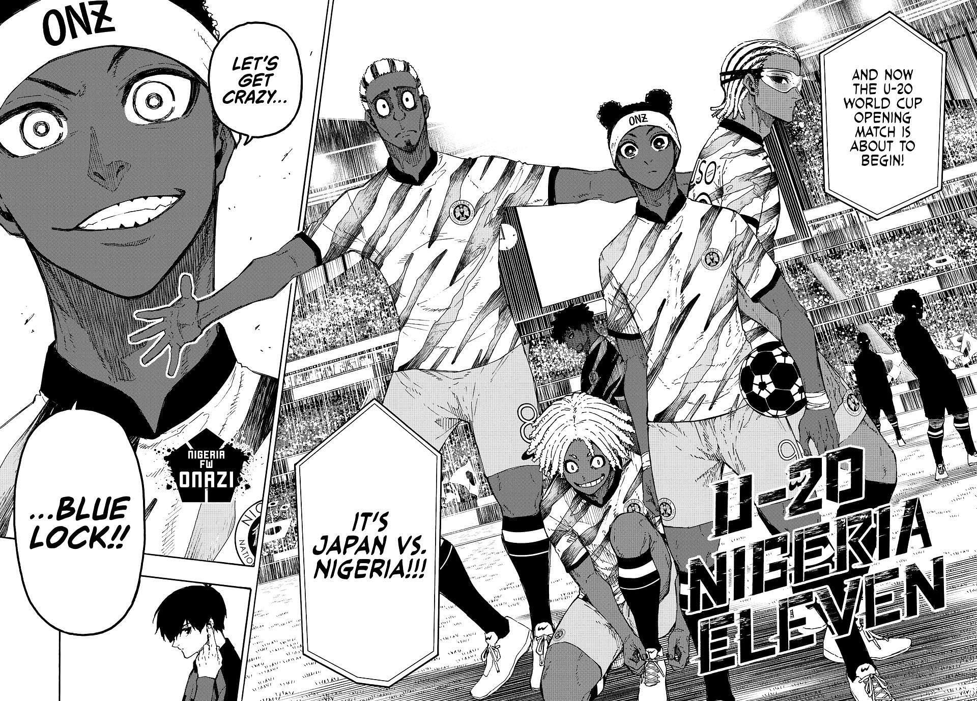 The U-20 Nigeria team as seen in Blue Lock (Image via Kodansha)