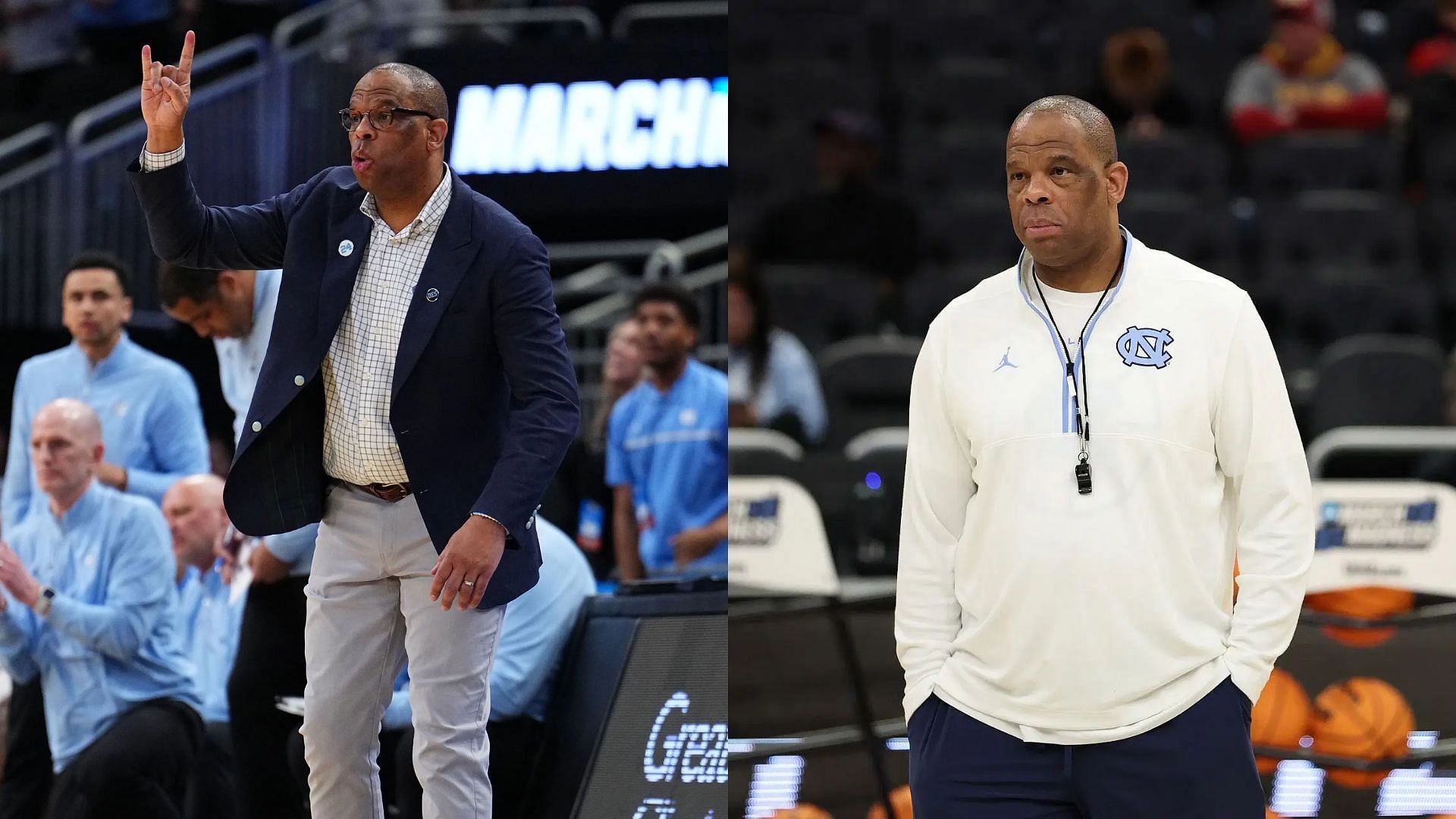 North Carolina head coach Hubert Davis 