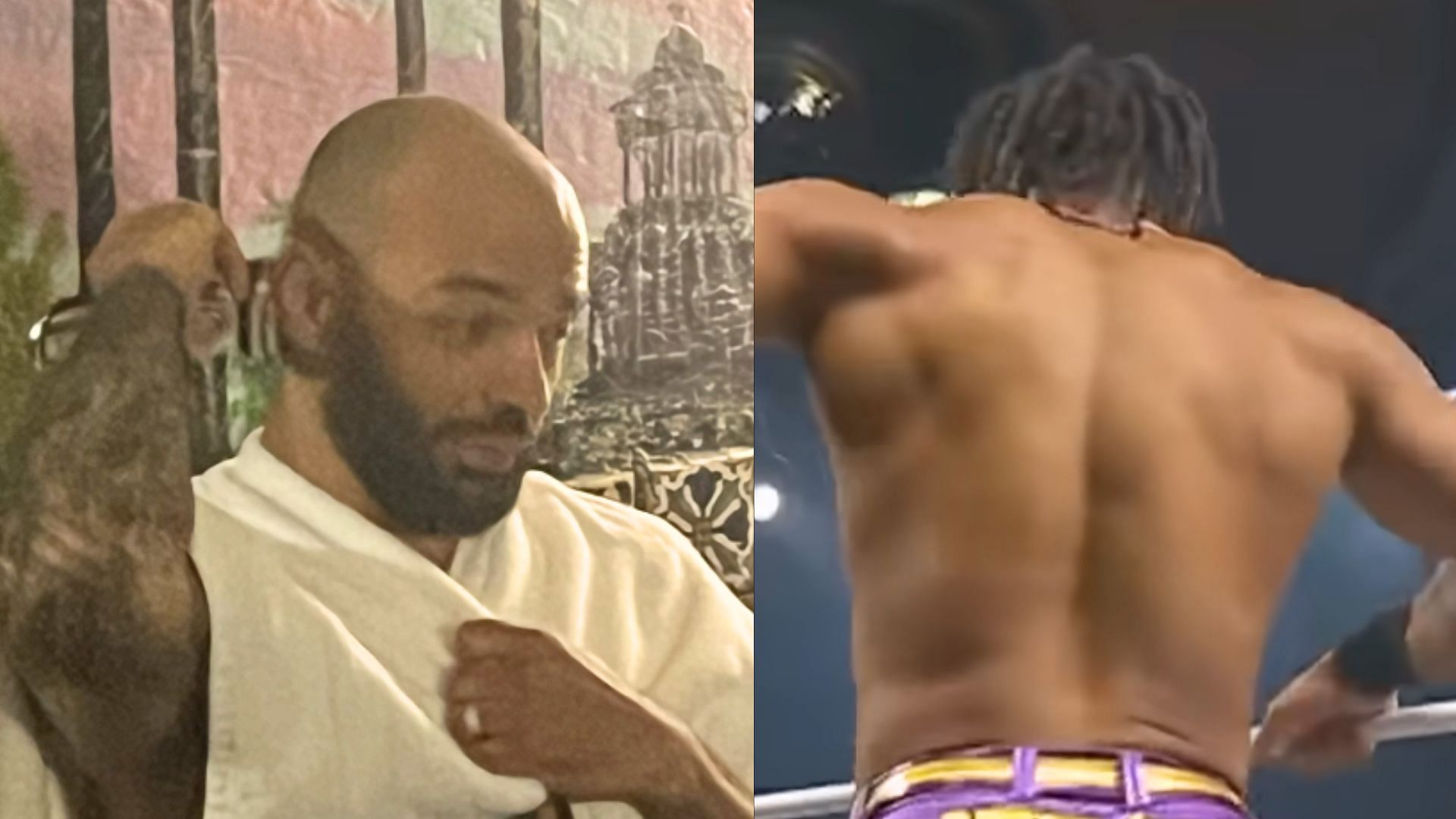 Ricochet gets trolled on Twitter by a former NJPW star. (Images via the star