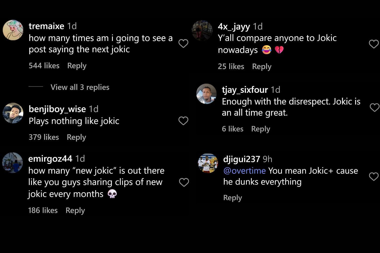 Fans commented on Instagram (@overtime/IG)