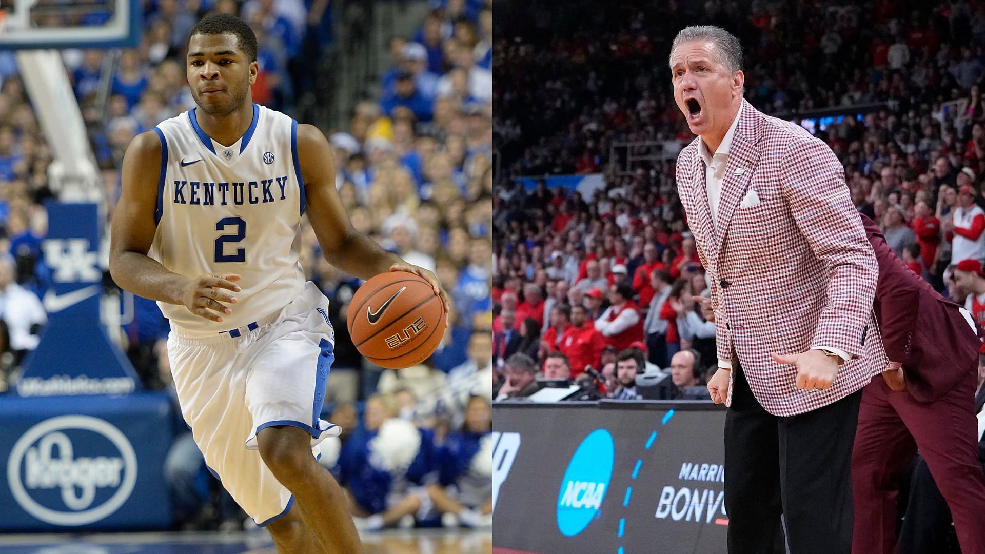 Aaron Harrison and John Calipari