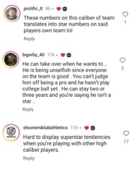 Hoops fans react to AJ Dybantsa's prediction following FIBA performances. (Images via Instagram @toprecruitzz)