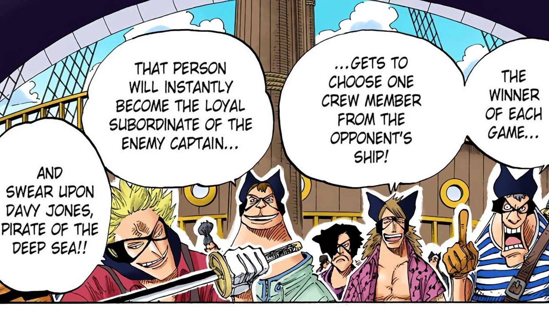 Every pirate must abide by the game&#039;s outcome, even if unfavorable (Image via Shueisha)