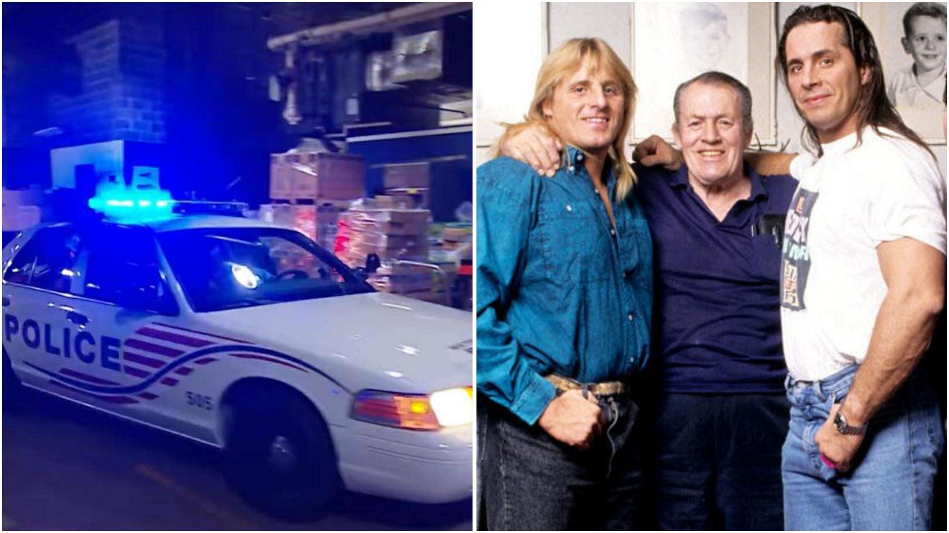Police involved in Hart family matter. (Photos: WWE on YouTube and WWE.com)