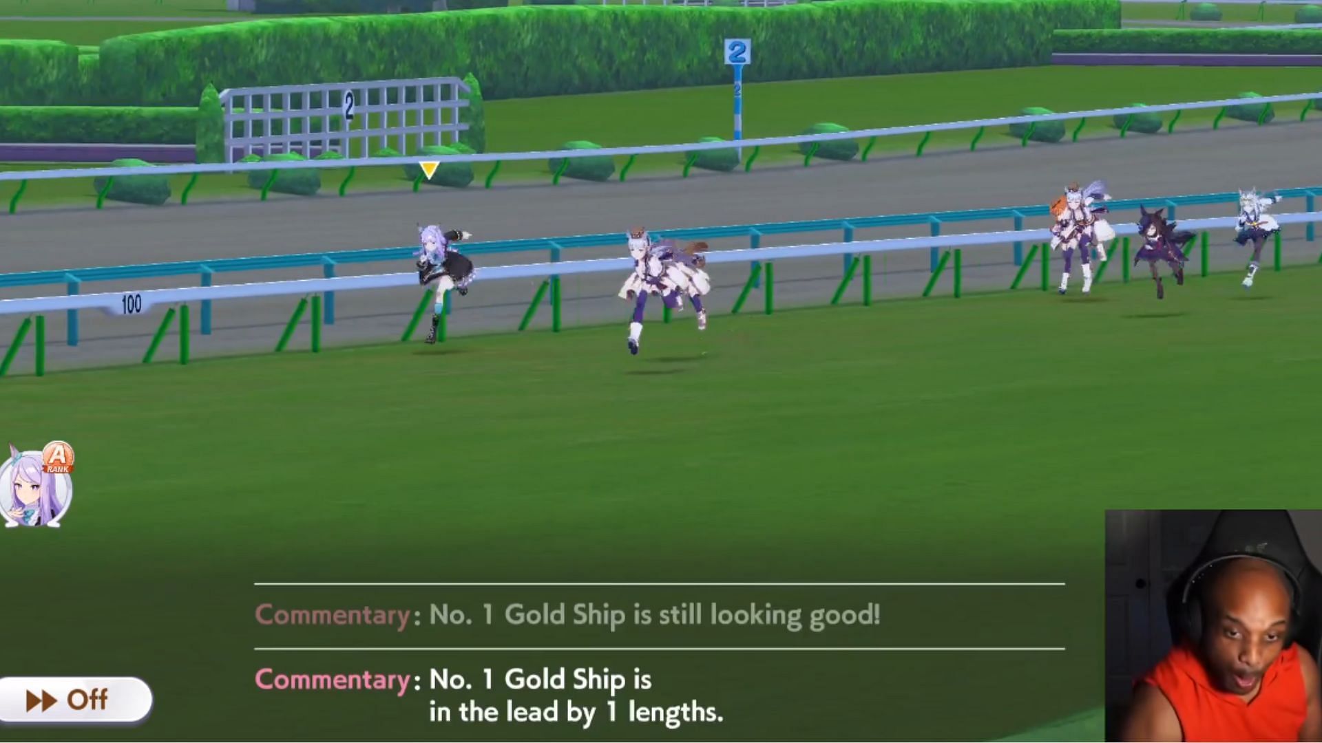 Lacari exclaims as a &quot;free-to-play&quot; opponent edges past him in a race (Image via Lacari/Twitch)