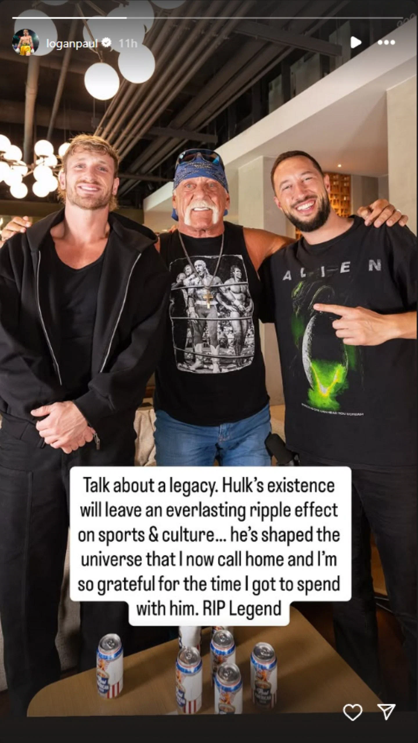 Logan Paul comments on Hulk Hogan&#039;s passing. (Photo via: @loganpaul on Instagram)