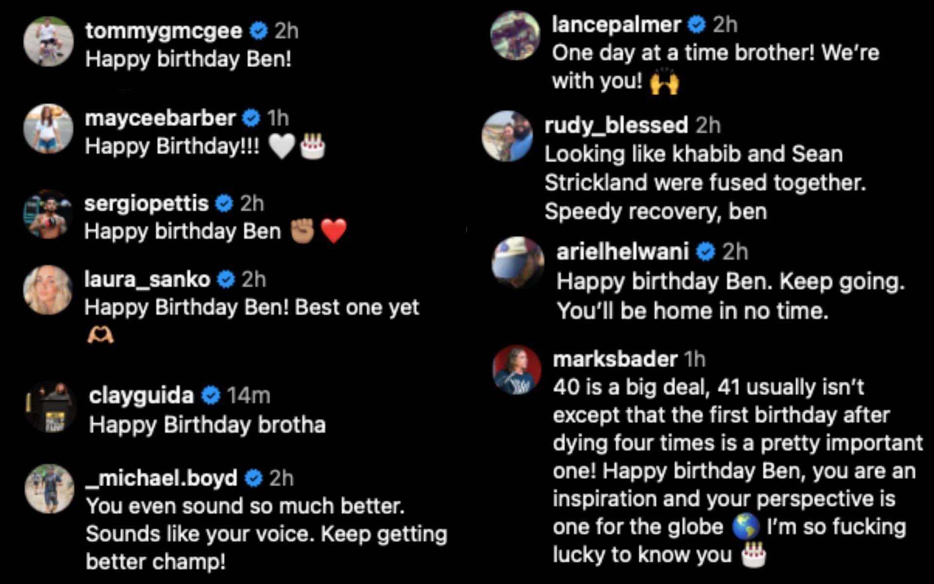 Screenshots from @benaskren on Instagram