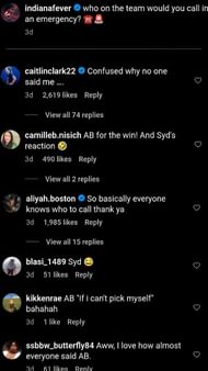 Clark's and Aliyah Boston's comments on the post