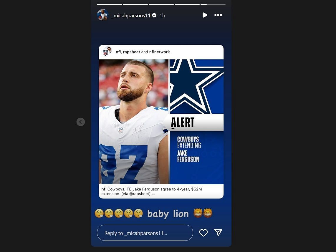 A screenshot of Parsons&#039; story. [Image credits: @_micahparsons11 Instagram]