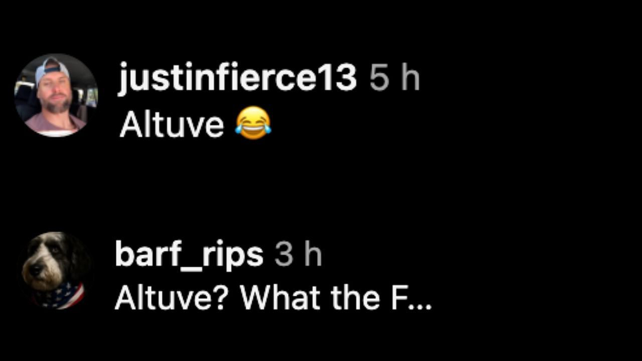 Screenshots of fans&#039; comments on Instagram (Images from - Instagram.com/@mlb)