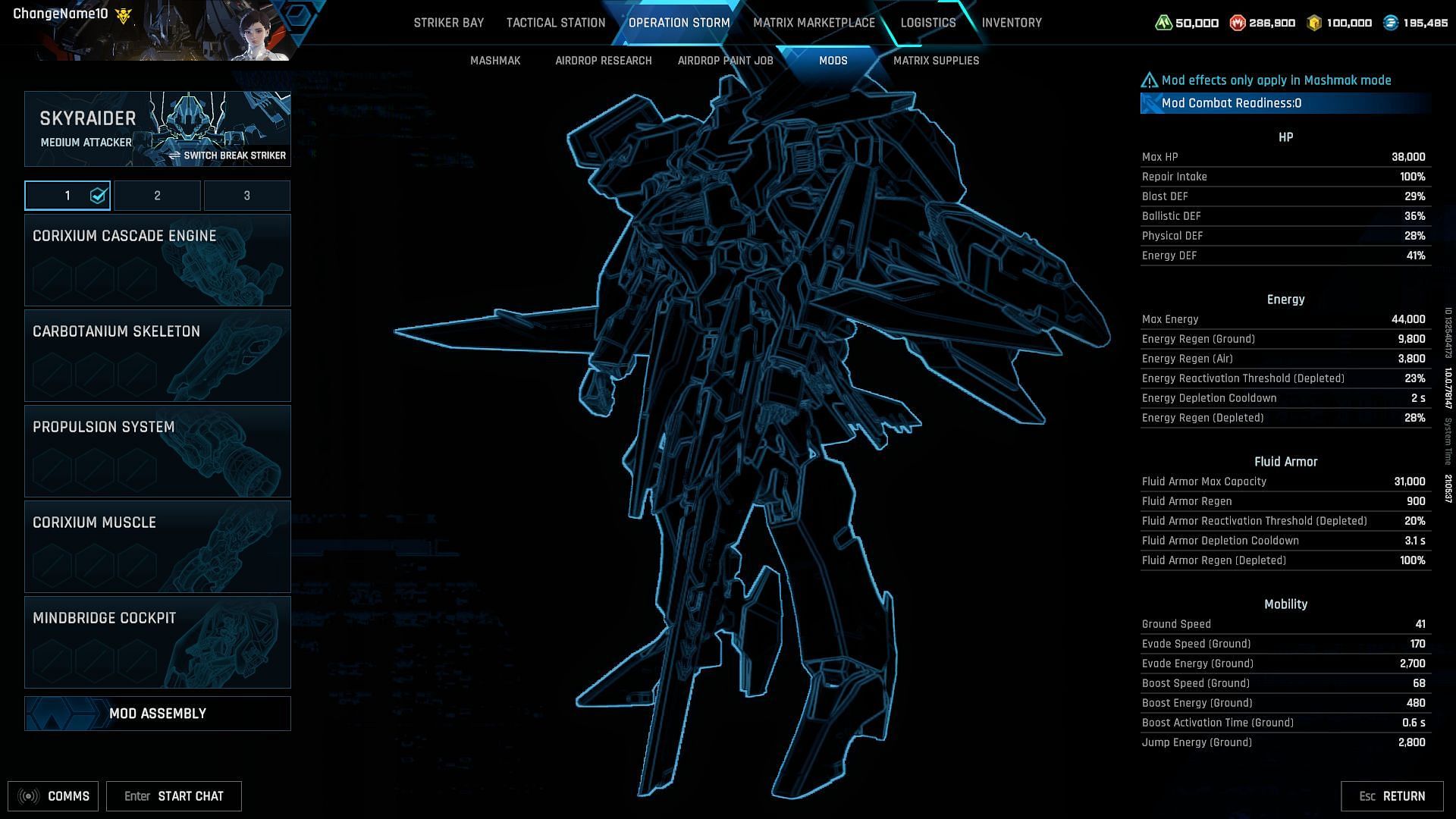Mods in Mecha BREAK let you fine-tune your striker (Image via Amazing Seasun Games)
